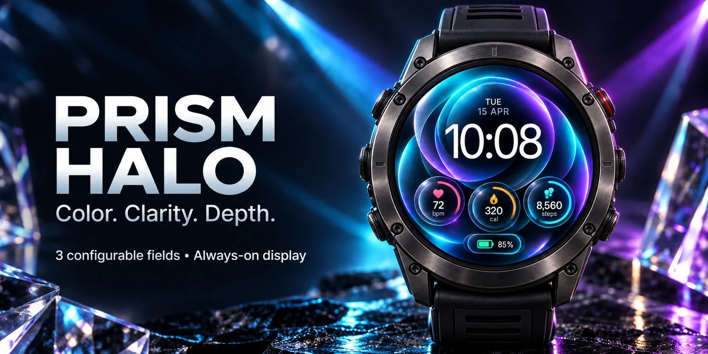Prism Halo on a watch, crystals and light