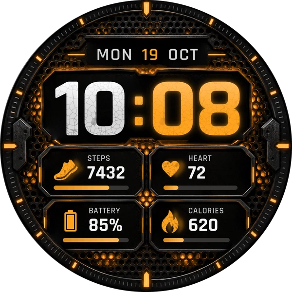 Amber Matrix watchface