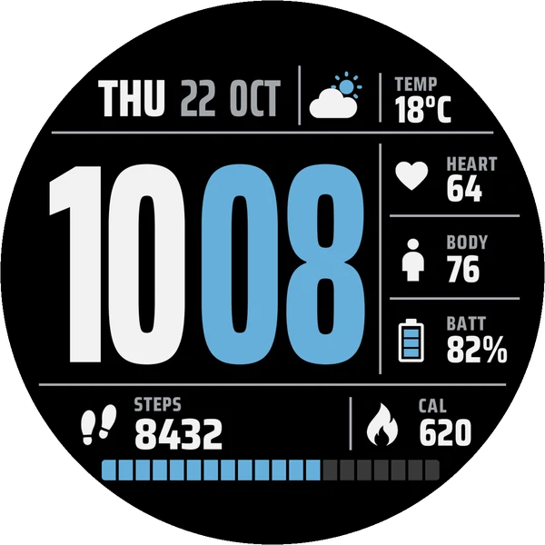 Meridian Split watchface